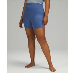 LULULEMON Align High Rise 6” Shorts Size 18 Water Drop Blue